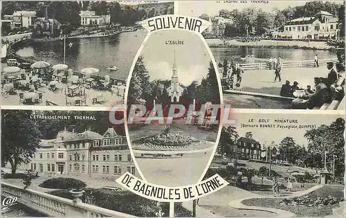Cartes postales Souvenir de Bagnoles de l'Orne L'Eglise Golf miniature