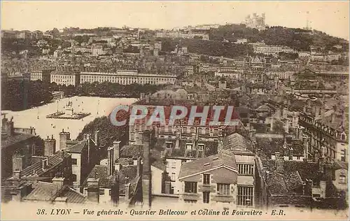 Ansichtskarte AK Lyon Vue Generale Quartier Bellecour et Colline de Fourviere