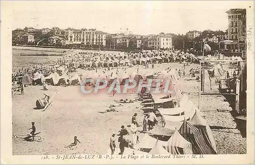 Cartes postales St Jean de Luz (B P) La Plage et le Boulevard Thiers