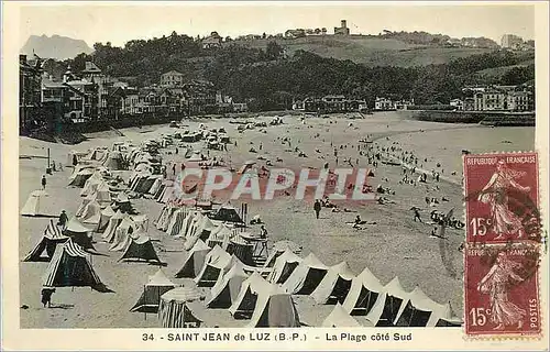 Cartes postales St Jean de Luz (B P) La Plage Cote Sud