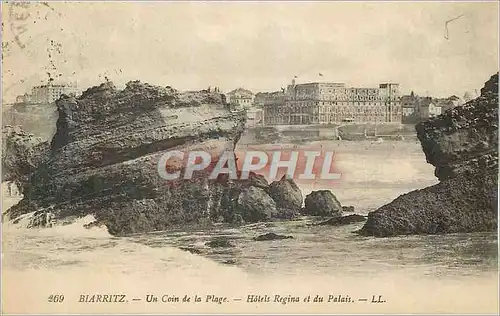 Cartes postales Biarritz Un Coin de la Plage Hotels Regina et du Palais