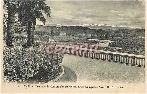 Ansichtskarte AK Pau Vue vers la Chaine des Pyrenees prise du Square Saint Martin