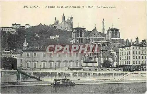 Ansichtskarte AK Lyon Abside de la Cathedrale et Coteau de Fourviere