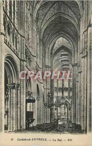 Cartes postales Cathedrale d'Evreux La Nef