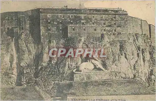 Cartes postales Belfort le Chateau et le Lion
