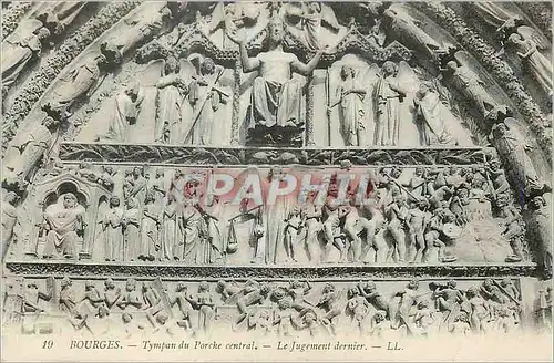 Cartes postales Bourges Tympan du Porche Central Le Jugement dernier