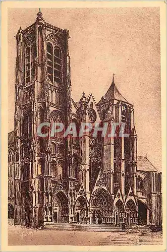 Ansichtskarte AK Bourges (Cher) La Douce France La Cathedrale St Etienne (Facade)