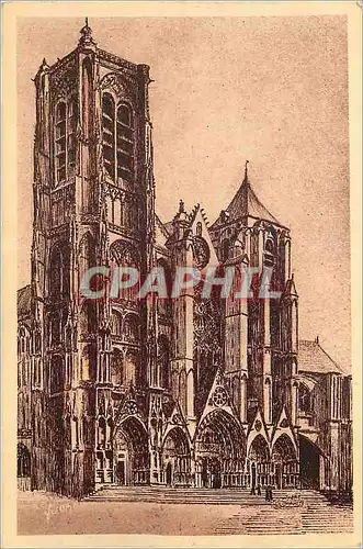 Cartes postales Bourges (Cher) La Douce France La Cathedrale St Etienne (Facade)