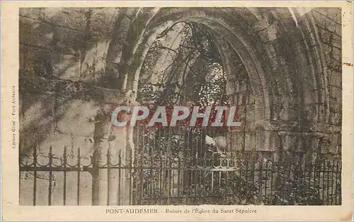 Cartes postales Pont d'Audemer Ruines de l'Eglise du Saint Sepulcre