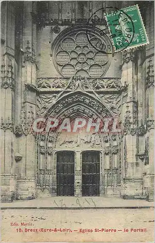 Cartes postales Dreux (Eure et Loir) Eglise St Pierre Le Portail