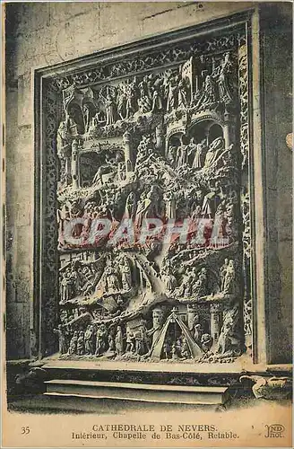 Cartes postales Cathedrale de Nevers Interieur Chapelle de Bas Cote Retable