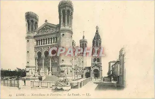 Cartes postales Lyon N D de Fourviere La Facade (carte 1900)