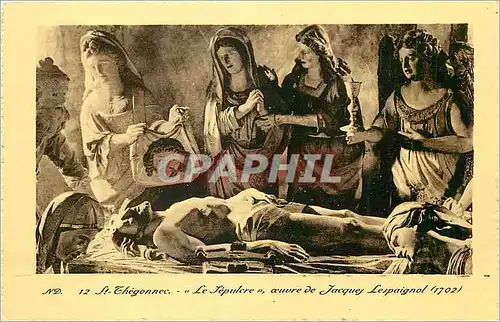 Cartes postales St Thegonnec Le Sepulcre Oeuvre de Jacquey Lespaignol (1702)