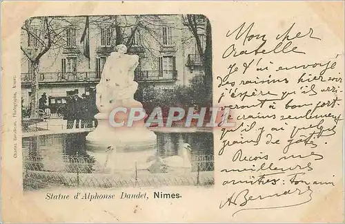 Ansichtskarte AK Nimes Statue d'Alphonse Daudet (carte 1900)