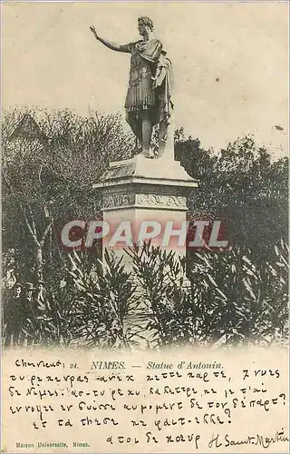 Ansichtskarte AK Nimes Statue d'Antonin (carte 1900)