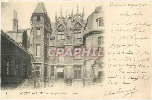 Cartes postales Rouen L'Hotel de Bourgtheroulde (carte 1900)