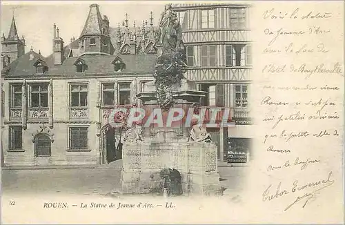 Cartes postales Rouen La Statue de Jeanne d'Arc (carte 1900)