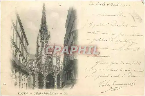 Cartes postales Rouen L'Eglise Saint Maclou (carte 1900)