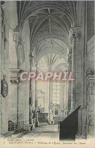 Cartes postales Cravant (Yonne) Interieur de l'Eglise Poutour du Choeur