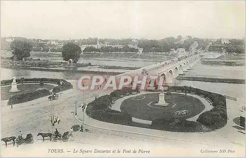 Ansichtskarte AK Tours Le Square Descartes et le Pont de Pierre