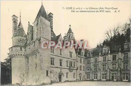 Cartes postales Usse (I et L) Le Chateau (Aile Nord Ouest) Bati au Commencement du XVIe Siecle