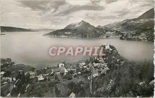 Moderne Karte Lac d'Annecy Duingt Vue Generale