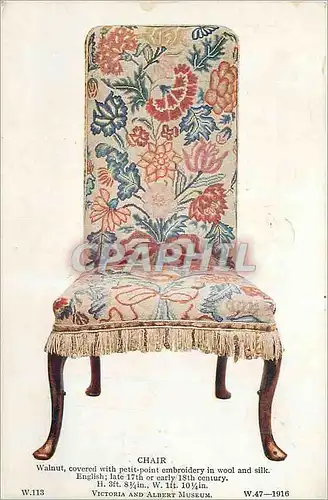 Cartes postales Victoria and Albert Museum Chair Walnut