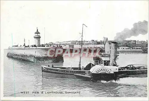Ansichtskarte AK West Pier and Lighthouse Ramsgate Generale Viw Ramsgate Bateau