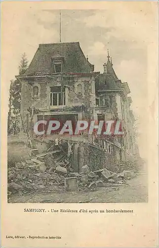 Cartes postales Sampigny Une Residence d'ete apres un Bombardement Militaria