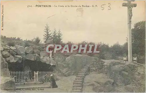 Cartes postales Pontmain La Croix et la Grotte du Pardon