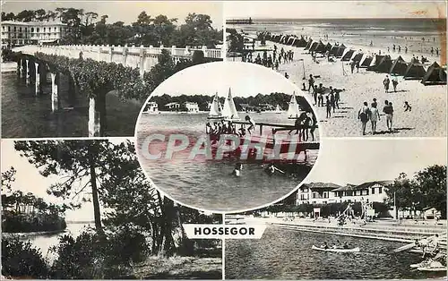 Moderne Karte Hossegor Pont et Hotel Mercedes Plage Ponton et lac Sous bois Hotel du parc