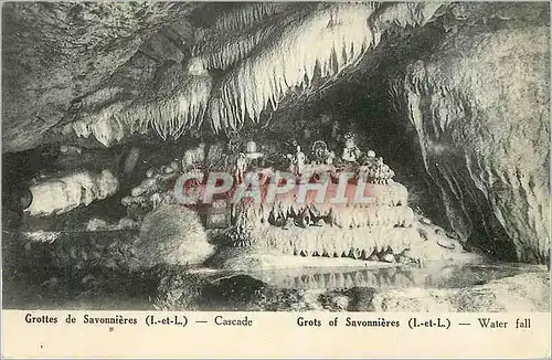 Cartes postales Grottes de Savonnieres (I et L) Cascade