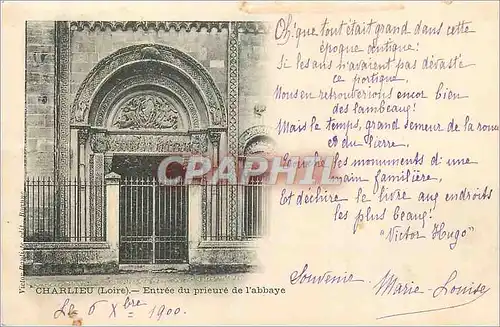 Cartes postales Charlieu (Loire) Entree du Prieure de l'Abbaye (carte 1900)