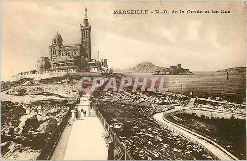 Ansichtskarte AK Marseille N D de la Garde et les Iles