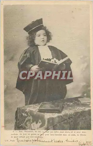 Cartes postales Non Messieurs les Lois ne sont pas faites pour nous Avocat Juge