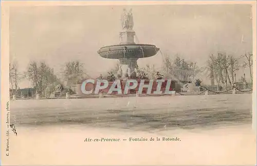 Cartes postales Aix en Provence Fontaine de la Rotonde (carte 1900)