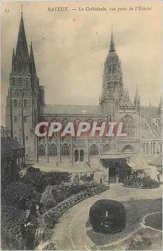 Ansichtskarte AK Bayeux La Cathedrale vue prise de l'Eveche