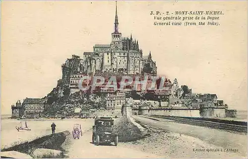 Cartes postales Mont Saint Michel Vue Generale prise de la Digue Automobile