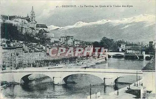 Cartes postales Grenoble La Perriere Les Quais et la Chaine des Alpes