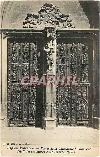 Cartes postales Aix en Provence Portes de la Cathedrale St Sauveur detail des Sculptures d'Art (XIIIe Siecle)