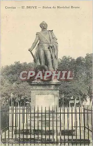 Cartes postales Brive Correze Statue du Marechal Brune
