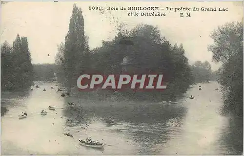 Cartes postales Bois de Boulogne La Point du Grand Lac et le Belvedere
