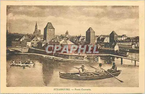 Cartes postales Strasbourg Pont Couverts Bateau Barque