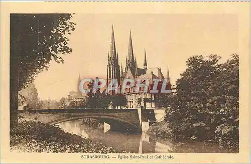 Cartes postales Strasbourg Eglis Saint Paul et Cathedrale