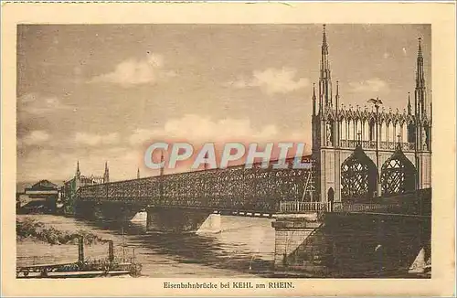 Cartes postales Eisenbahnbrucke bei Kehl am Rhein Bateau