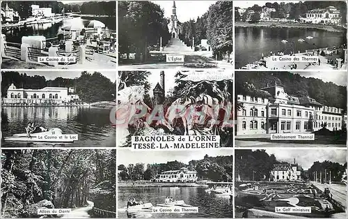 Cartes postales moderne Bagnoles de l'Orne Tesse la Madeleine Le casino du lac L'eglise Le golf miniature