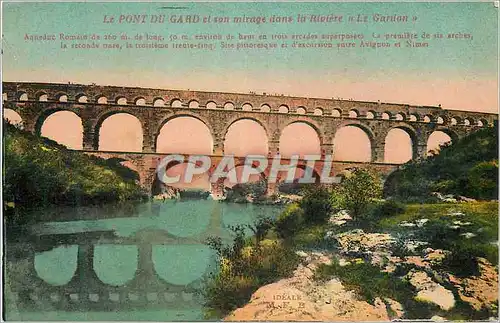 Cartes postales Le Pont du Gard et son Mirage dans la Riviere (Le Gardon)