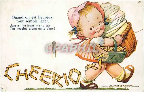 Cartes postales Quand on est Heureux tout Semble Leger Enfant