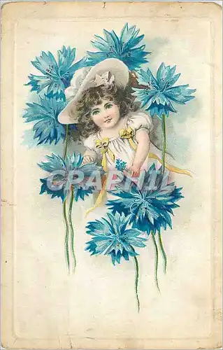 Cartes postales Enfant Fleurs
