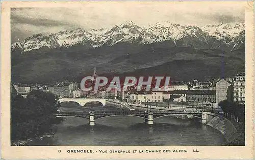 Ansichtskarte AK Grenoble Vue Generale et la Chaine des Alpes